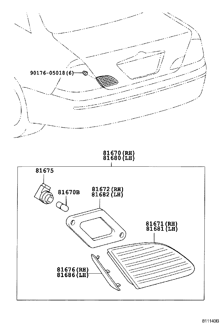 81671-AC030 LENS, BACK-UP LAMP, RH product image