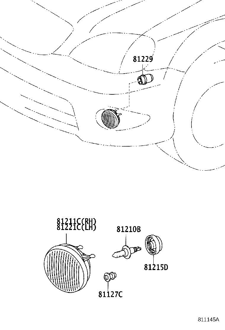 81211-44050 LAMP UNIT, FOG LAMP, RH product image