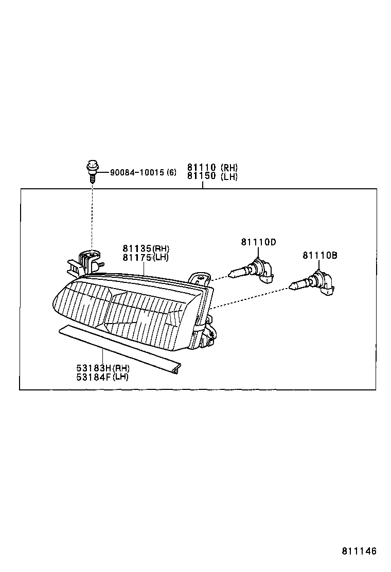 81150-33280 HEADLAMP ASSY, LH product image