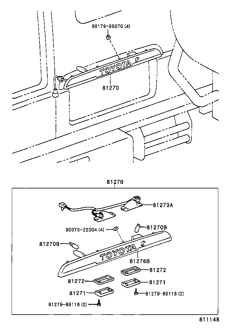 81270-65030 LAMP ASSY, LICENSE PLATE product image