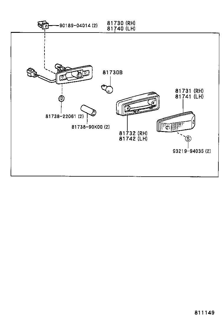 81740-60050 LAMP ASSY, SIDE TURN SIGNAL, LH product image