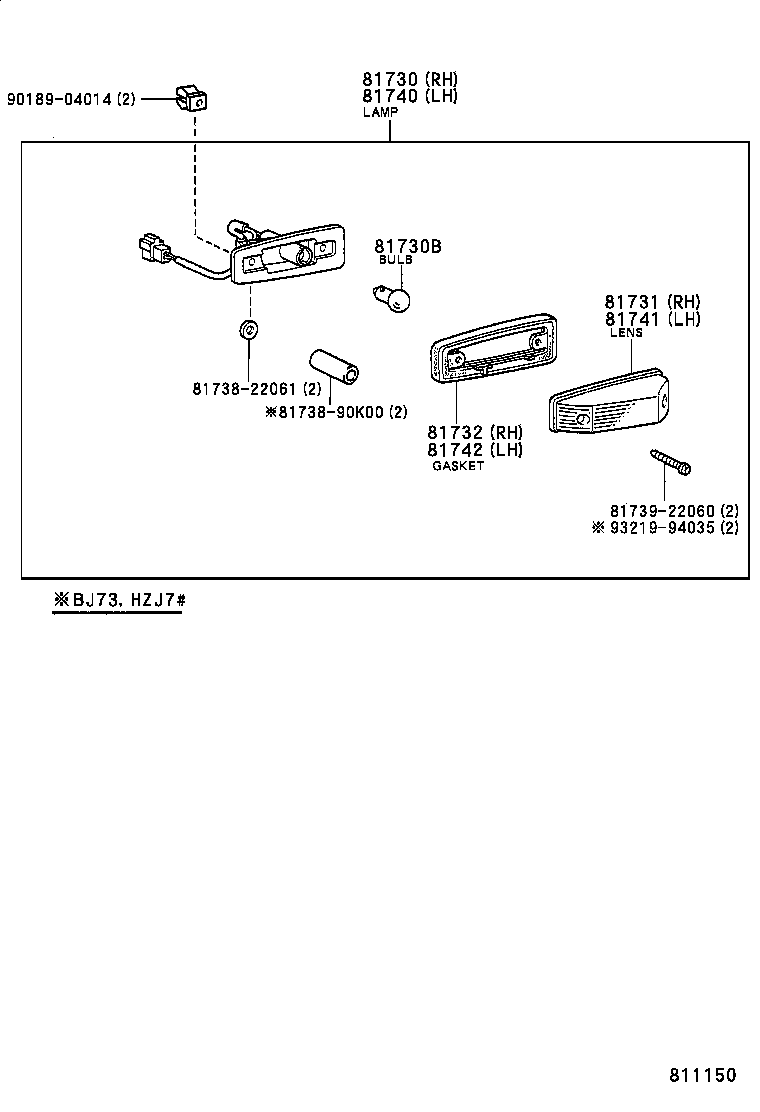81740-60062 LAMP ASSY, SIDE TURN SIGNAL, LH product image