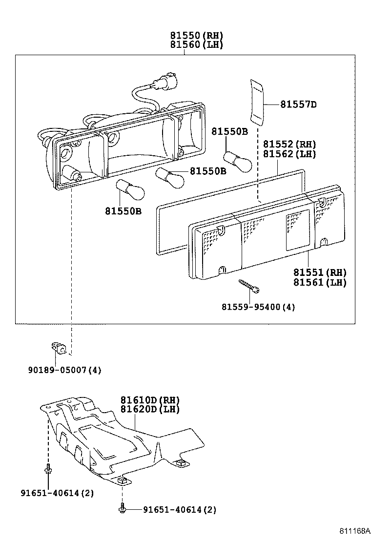 81550-60460 LAMP ASSY, REAR COMBINATION, RH product image