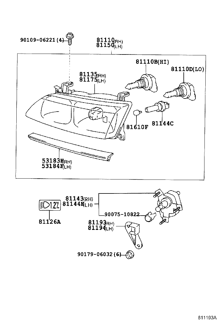 53183-33070 SEAL, HEADLAMP COVER, RH product image