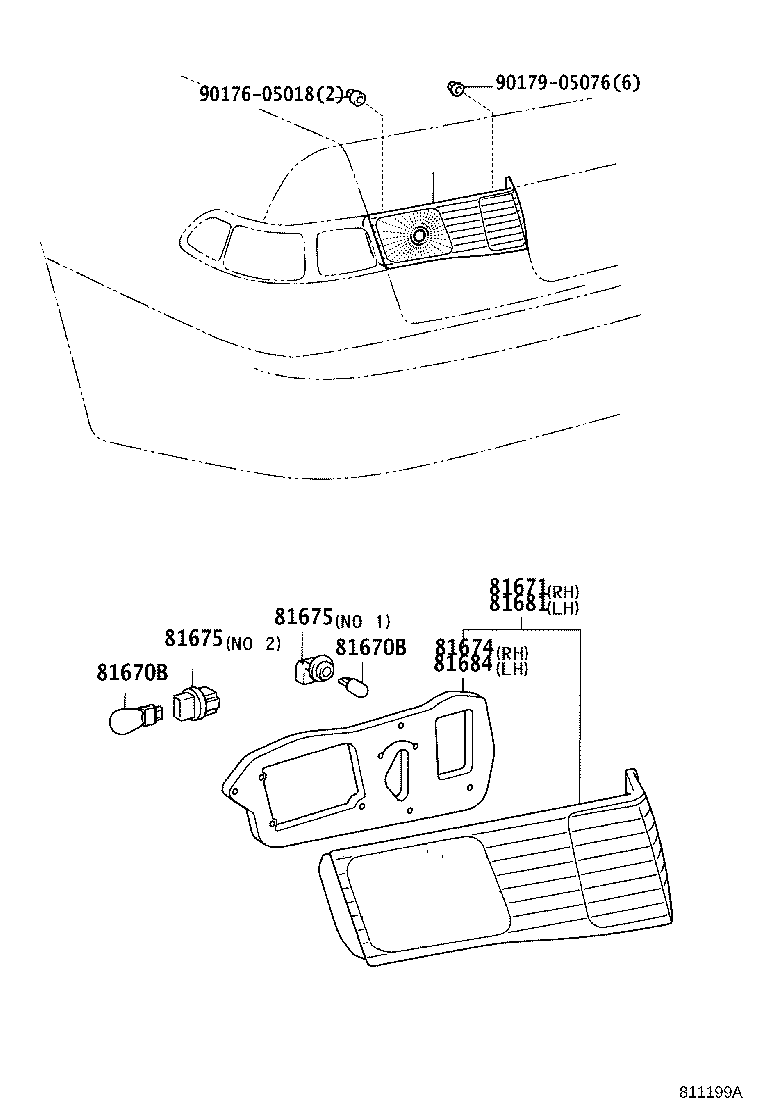 81591-33060 LENS, BACK-UP LAMP, LH product image