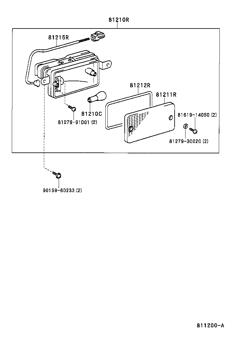 Toyota 90981-16014 BULB, REAR FOG LAMP