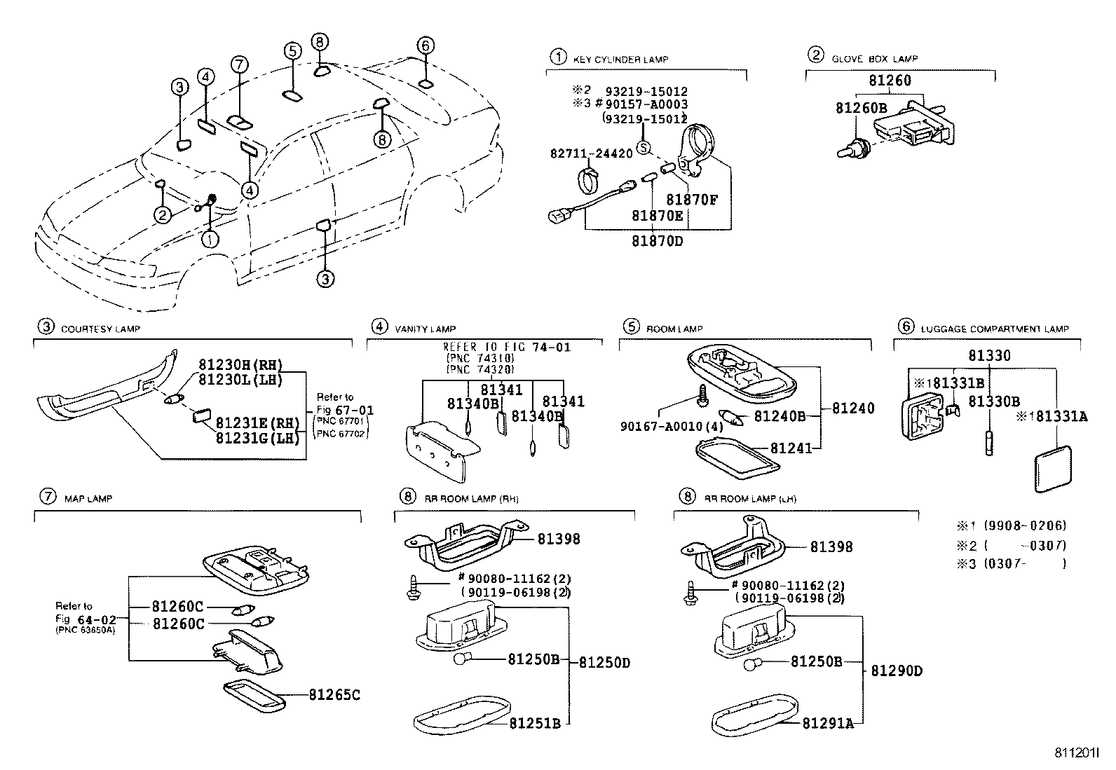 81291-AC020 LENS, REAR ROOM LAMP, LH product image