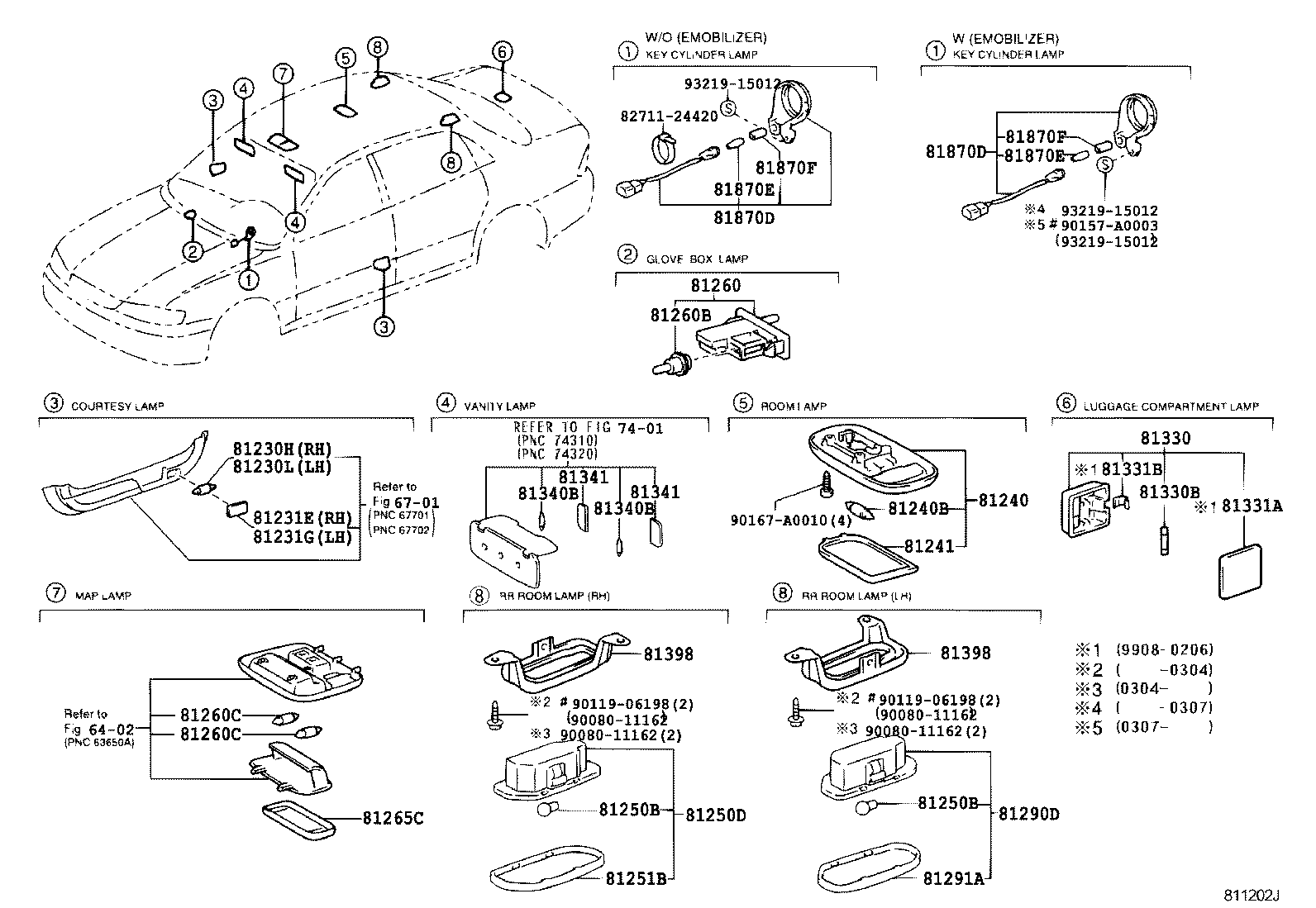 Toyota 81240-AA010-E1 LAMP ASSY, ROOM, NO.1