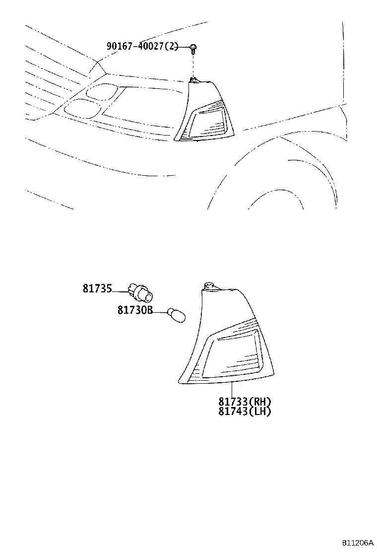 81733-26020 BODY, SIDE TURN SIGNAL LAMP, RH product image
