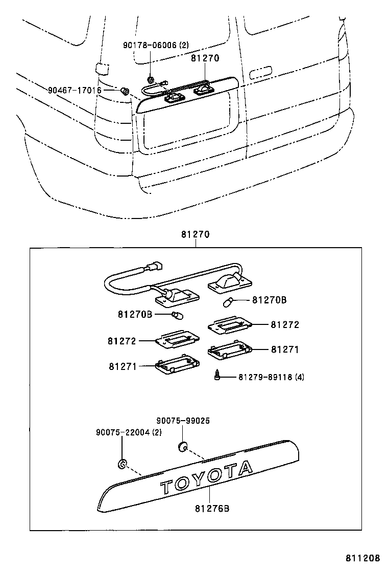 81275-26130 SOCKET AND WIRE, LICENSE PLATE LAMP product image