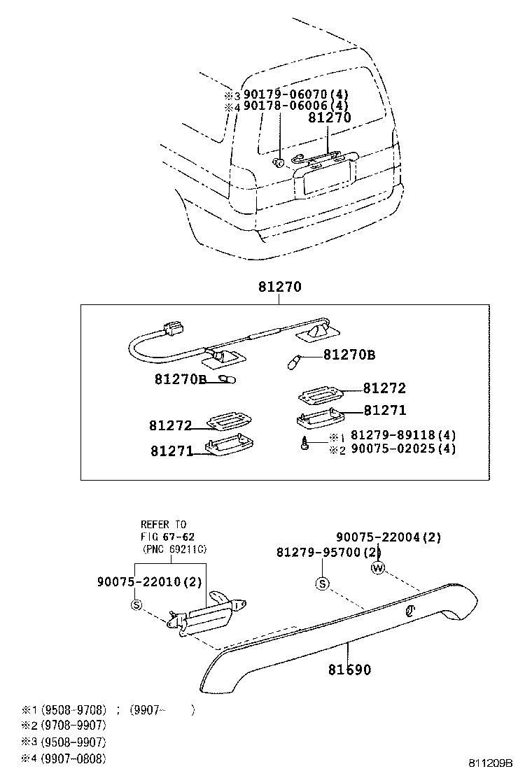 81275-26130 SOCKET AND WIRE, LICENSE PLATE LAMP product image
