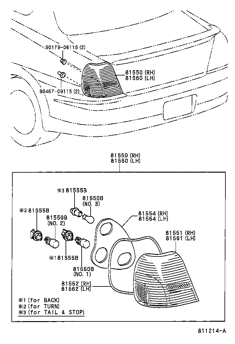 81550-52070 LAMP ASSY, REAR COMBINATION, RH product image