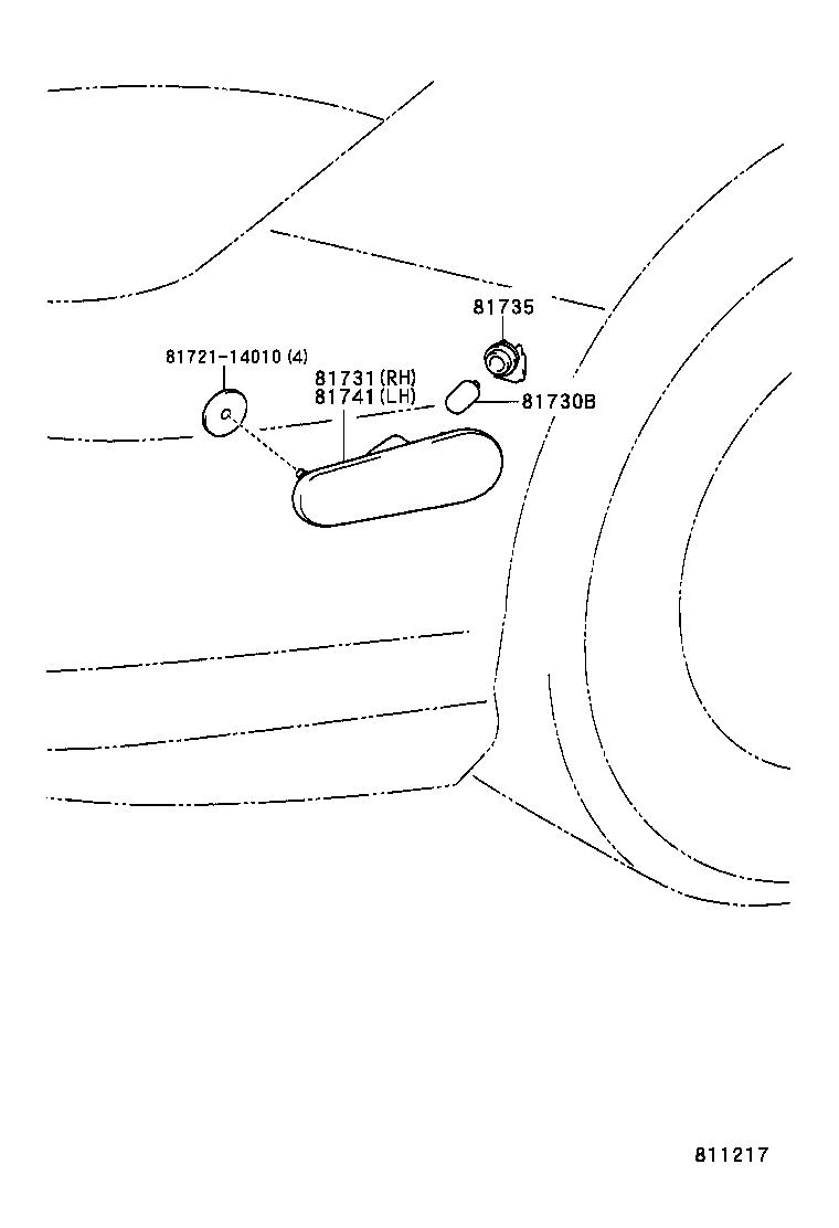 81731-14170 LENS, SIDE TURN SIGNAL LAMP, RH product image