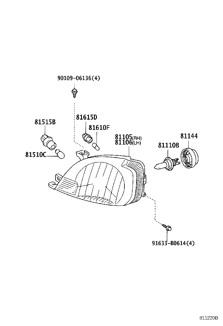 81105-26201 HOUSING SUB-ASSY, HEADLAMP, RH product image