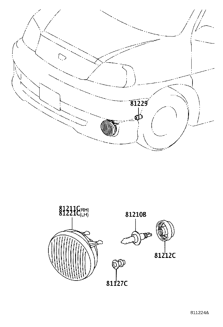 81211-26020 LAMP UNIT, FOG LAMP, RH product image