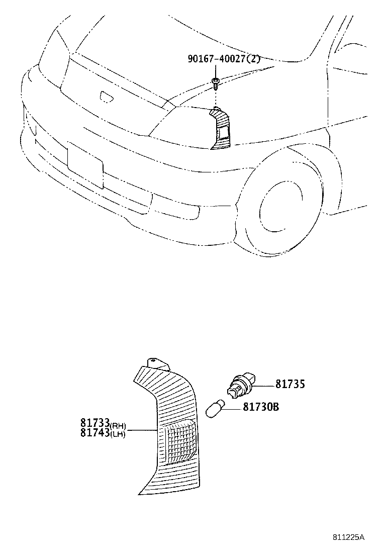 81733-26010 BODY, SIDE TURN SIGNAL LAMP, RH product image