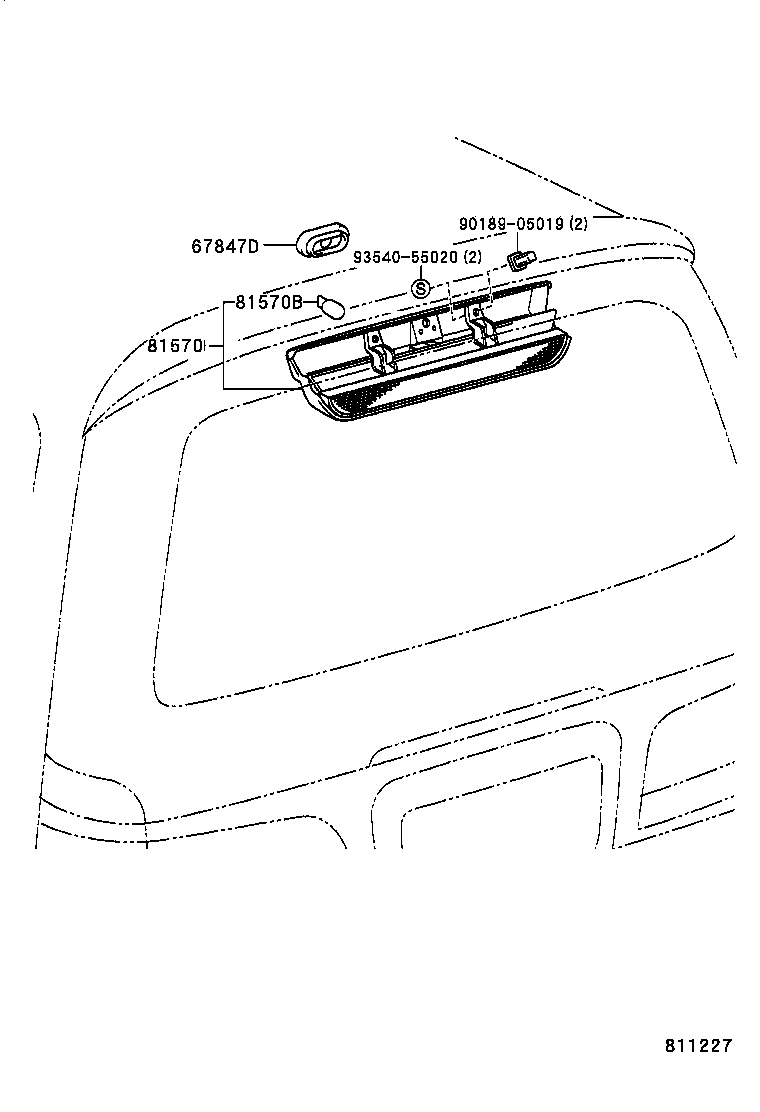 81570-26080 LAMP ASSY, CENTER STOP product image