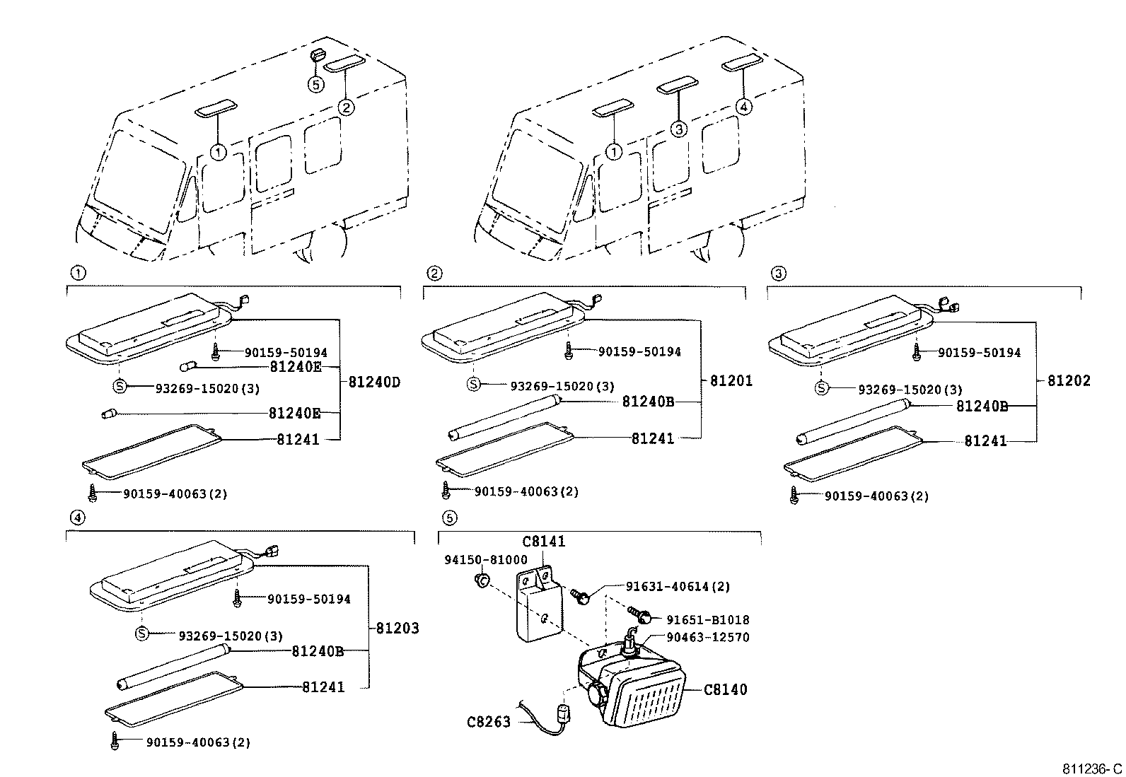 81201-25010-A0 LAMP SUB-ASSY, ROOM W/TRANS, NO.1 product image