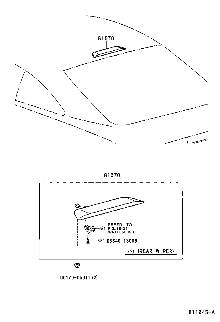 Toyota 81570-20400 LAMP ASSY, CENTER STOP