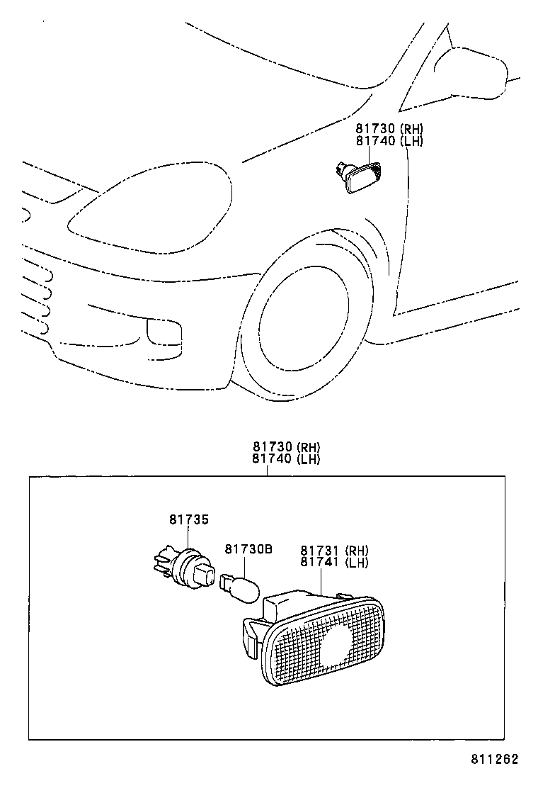 90075-60001 SOCKET AND WIRE, SIDE TURN SIGNAL LAMP product image