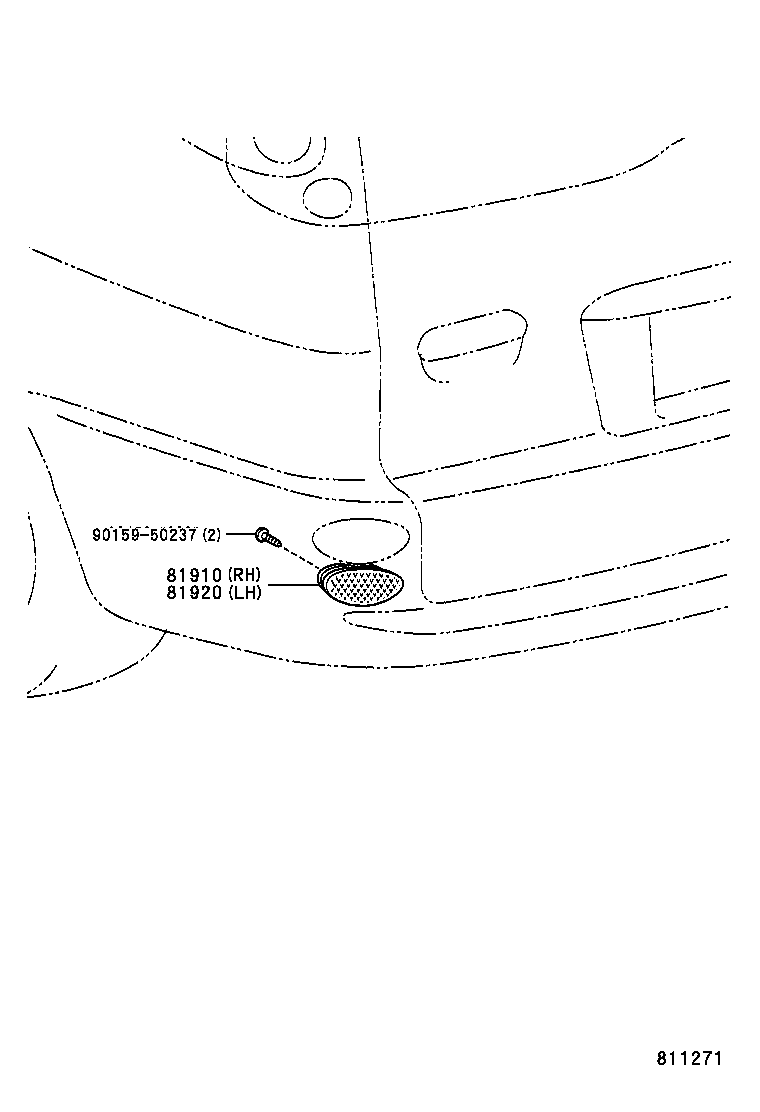 81920-52010 REFLECTOR ASSY, REFLEX, LH product image