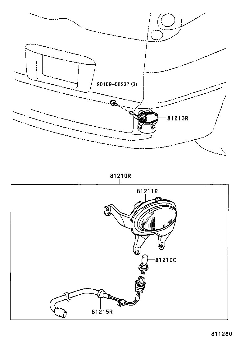 81585-52010 SOCKET & WIRE, REAR FOG LAMP product image
