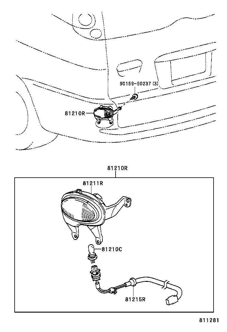 81585-52010 SOCKET & WIRE, REAR FOG LAMP product image