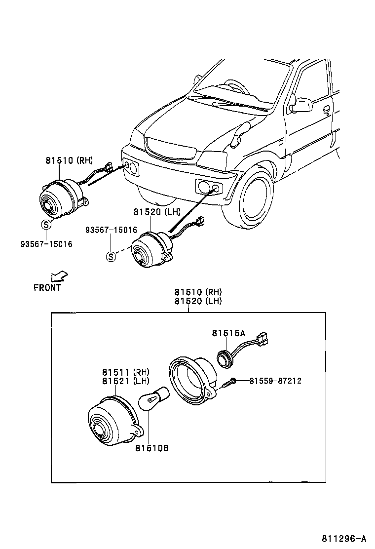 81515-87204 PLUG ASSY, FRONT TURN SIGNAL LAMP product image