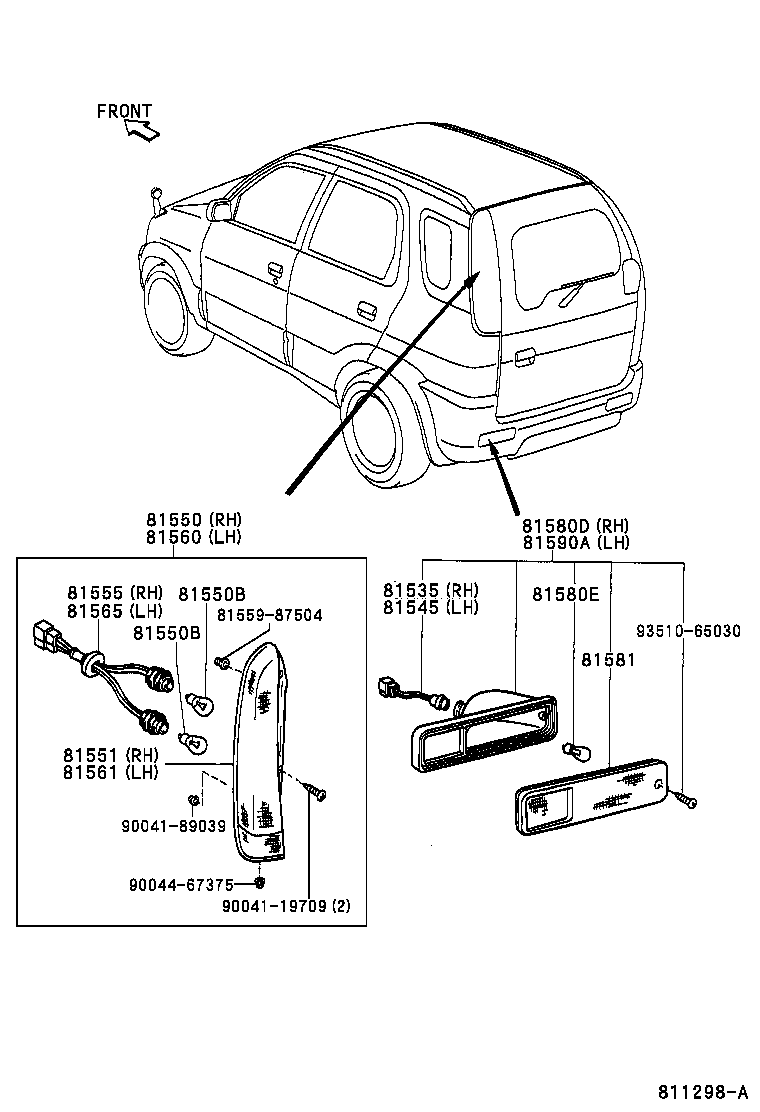 81550-87404 LAMP ASSY, REAR COMBINATION, RH product image