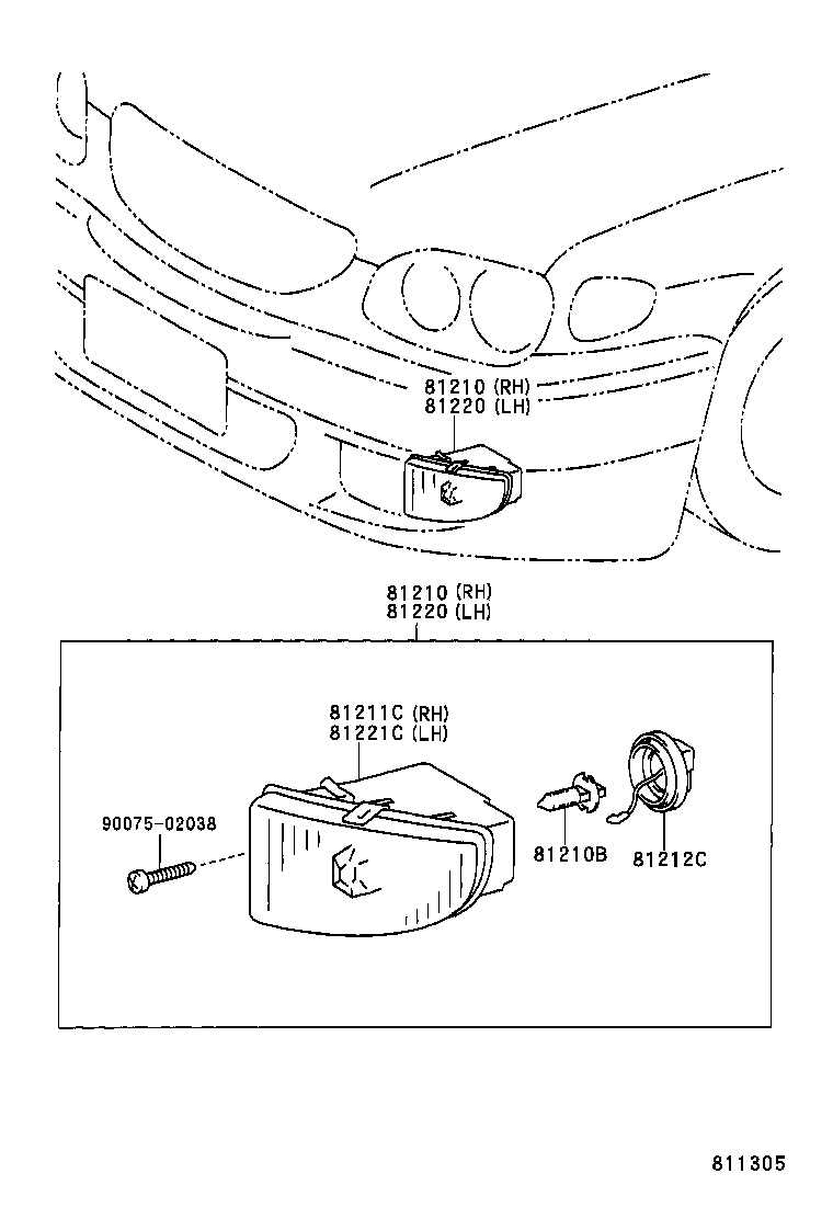 90080-81074 BULB, FOG LAMP product image