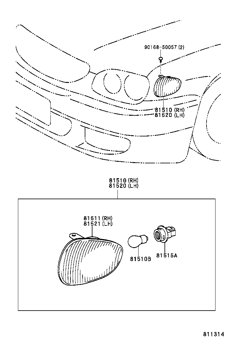 81510-12890 LAMP ASSY, FRONT TURN SIGNAL, RH product image