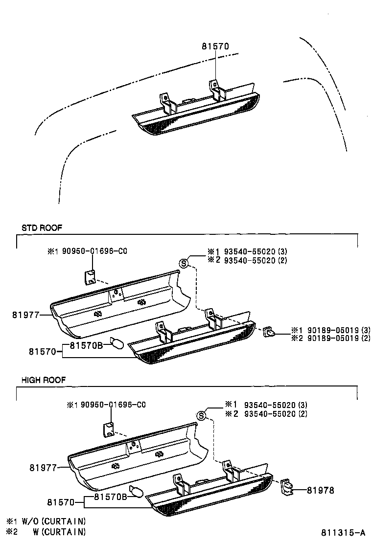 81570-26010 LAMP ASSY, CENTER STOP product image