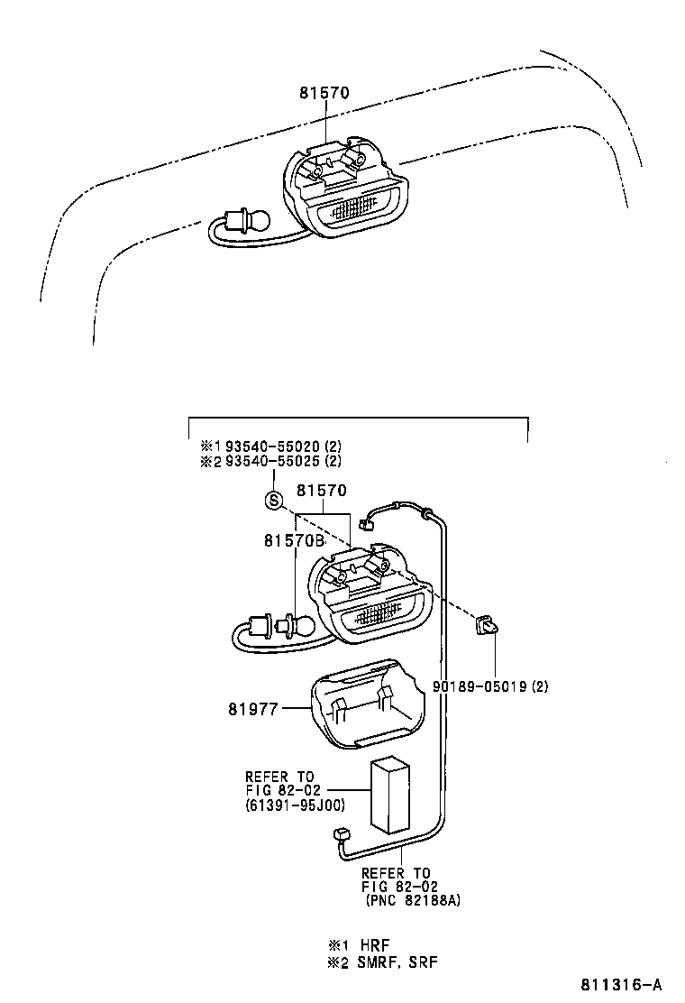 81570-26010 LAMP ASSY, CENTER STOP product image