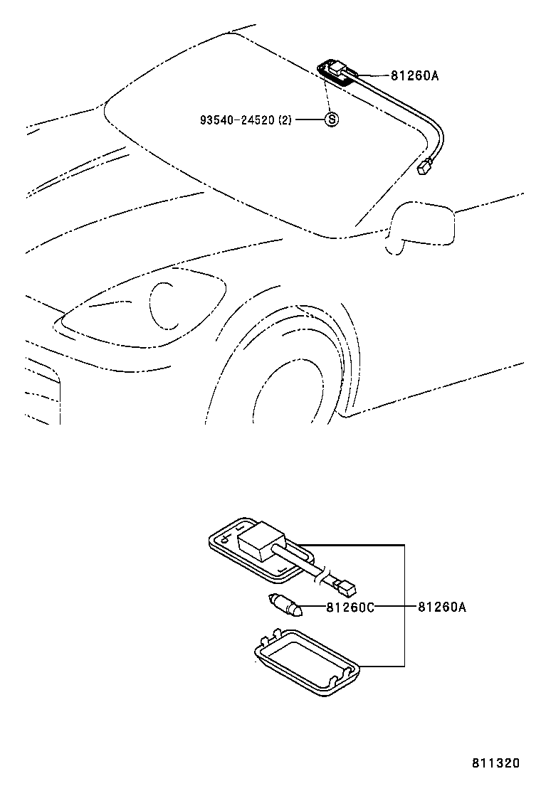 81260-17020 LAMP ASSY, MAP product image