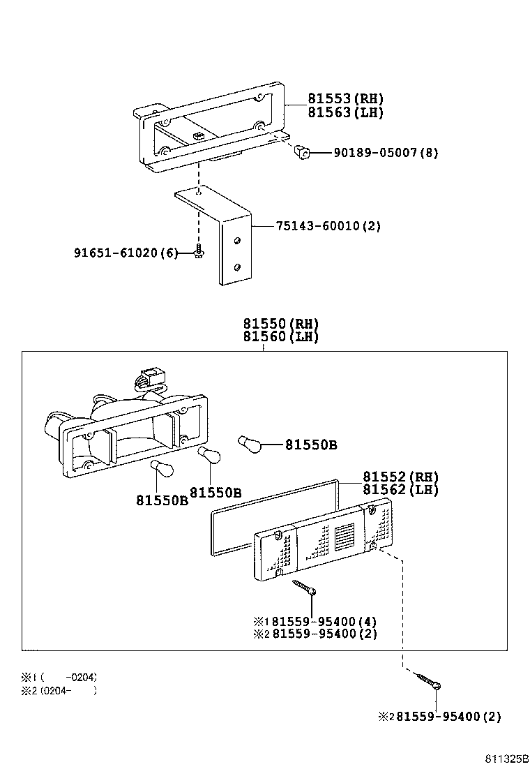 81550-60410 LAMP ASSY, REAR COMBINATION, RH product image