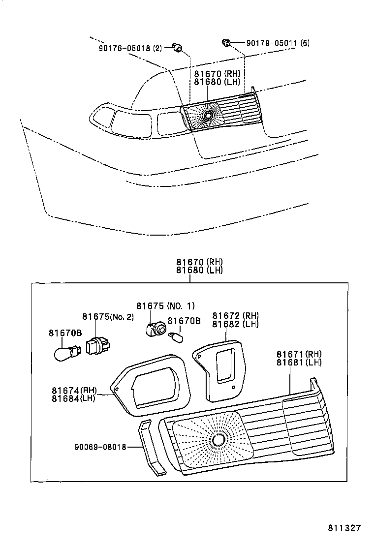 81671-AA040 LENS, BACK-UP LAMP, RH product image