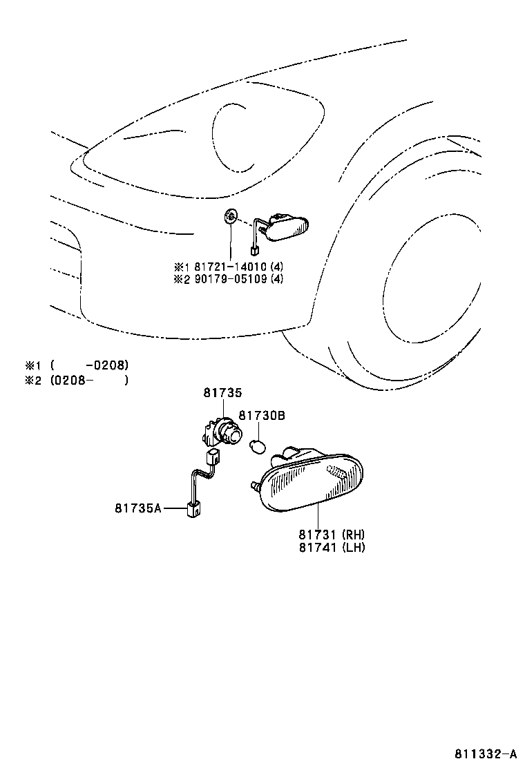 Toyota 81731-14170 LENS, SIDE TURN SIGNAL LAMP, RH