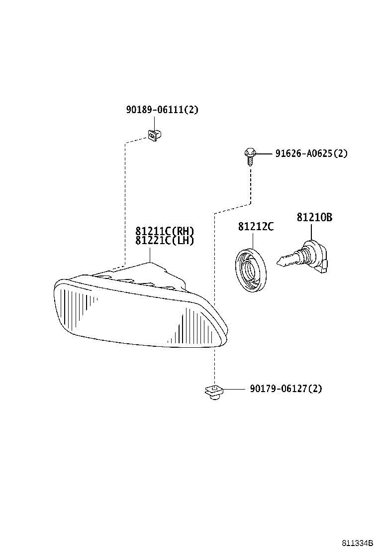 81221-21040 LAMP UNIT, FOG LAMP, LH product image