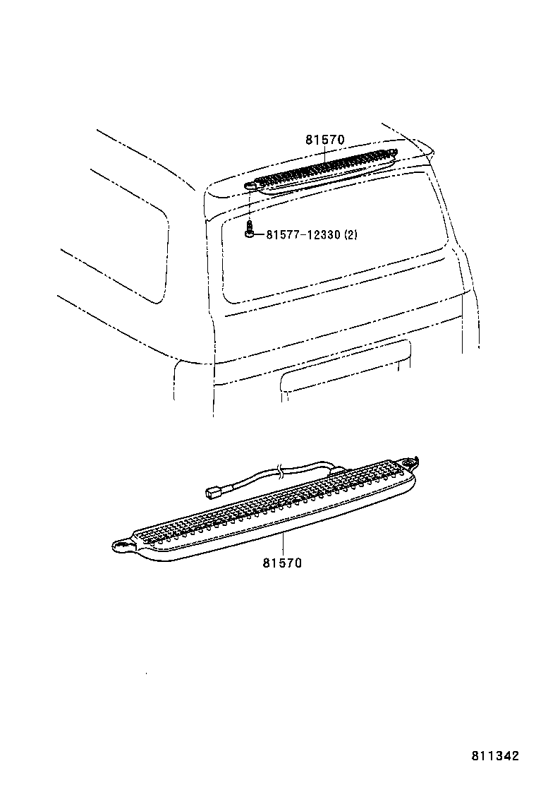 81570-38010 LAMP ASSY, CENTER STOP product image