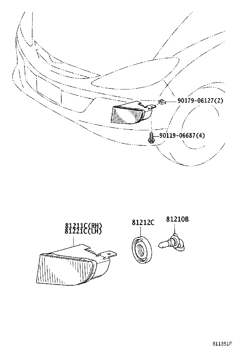 81221-28080 LAMP UNIT, FOG LAMP, LH product image