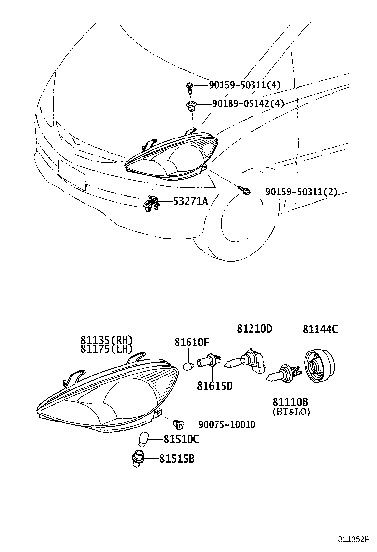 81107-28560 COMPUTER SUB-ASSY, HEADLAMP LIGHT CONTROL, RH product image