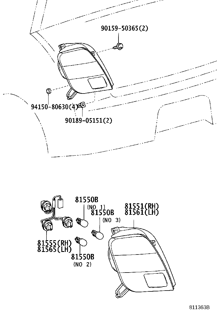81561-52140 LENS, REAR COMBINATION LAMP, LH product image