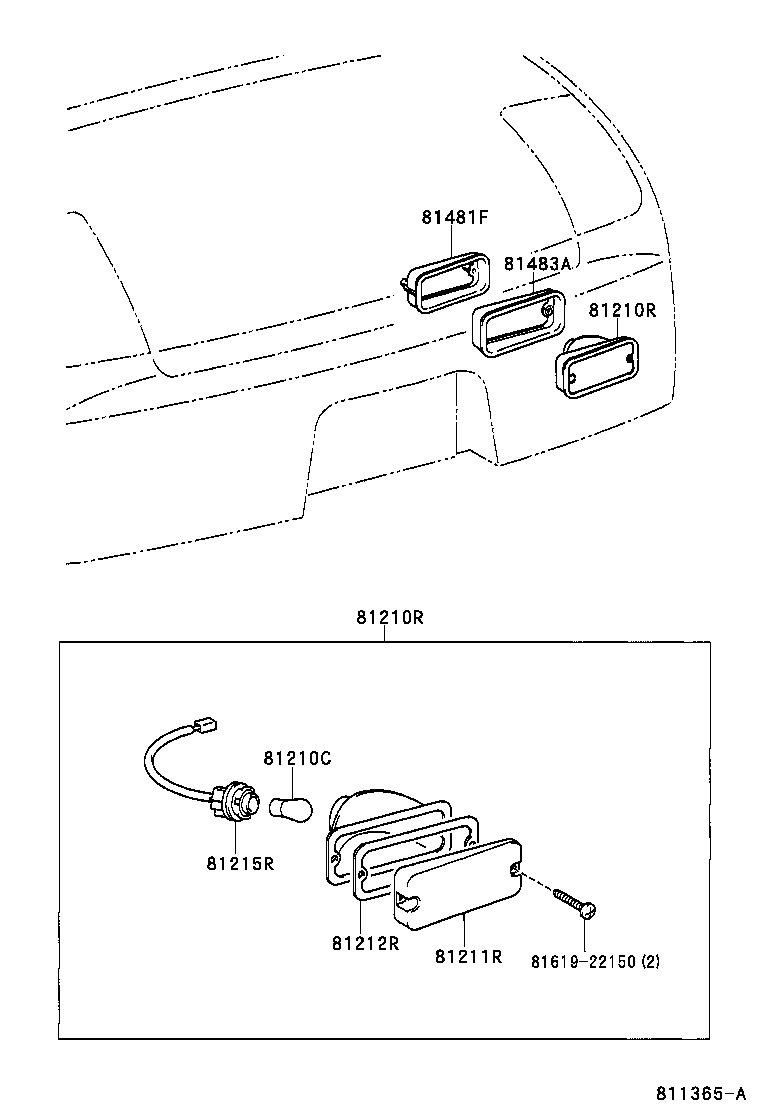 81585-52020 SOCKET & WIRE, REAR FOG LAMP product image