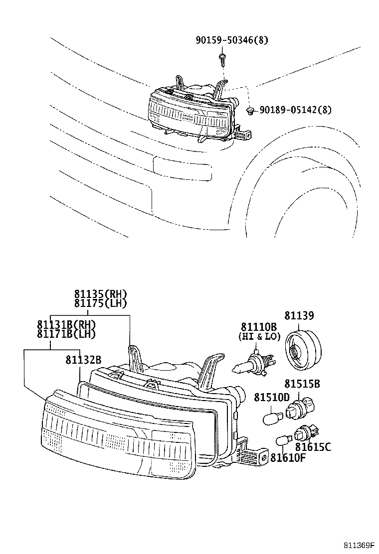 81131-52090 HEAD LAMP LENS, RH product image