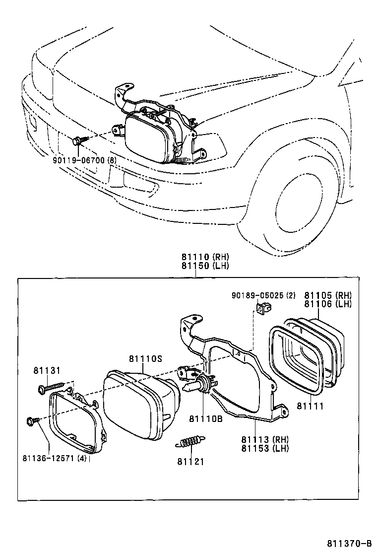 81150-0B040 HEADLAMP ASSY, LH product image
