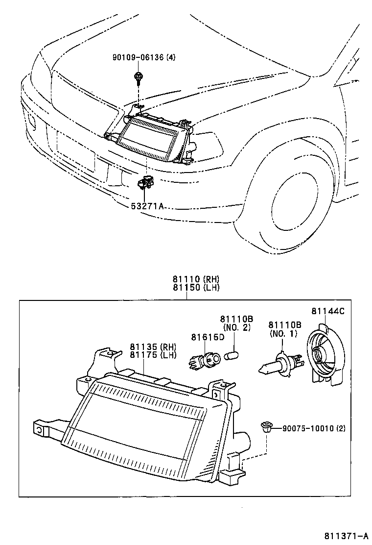 81150-0B040 HEADLAMP ASSY, LH product image