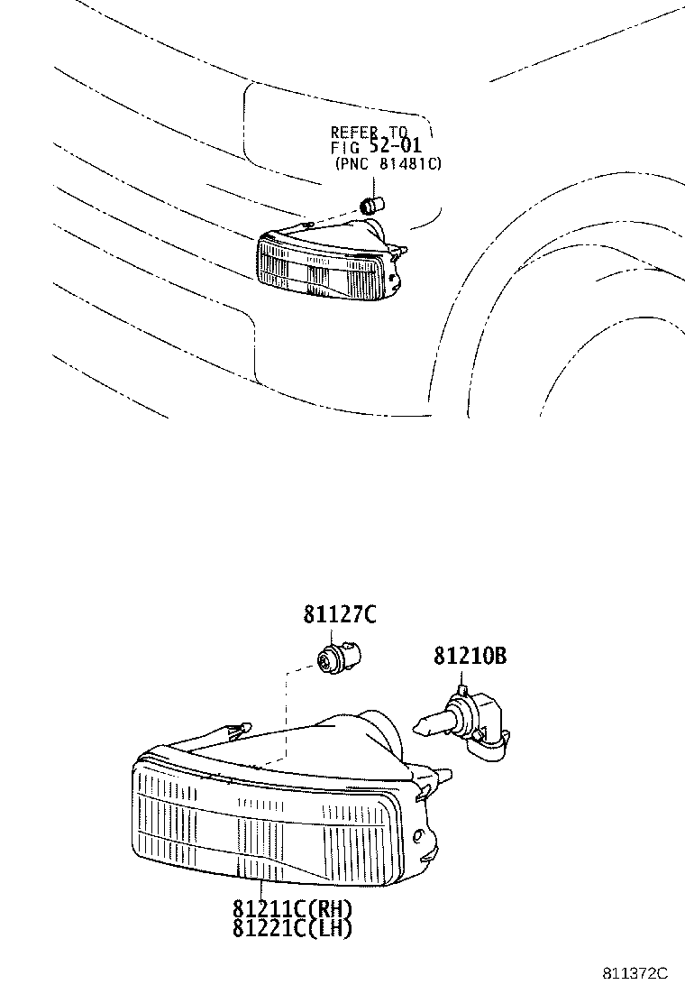 81211-52020 LAMP UNIT, FOG LAMP, RH product image