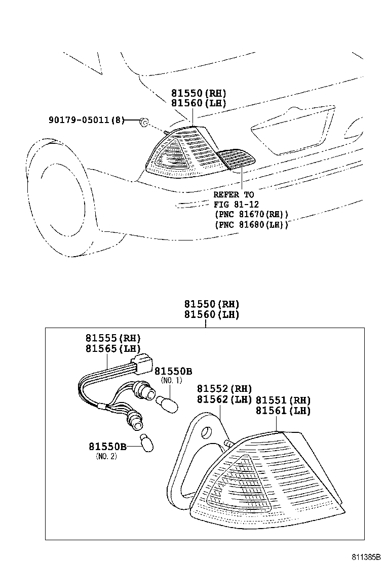 81550-AC080 LAMP ASSY, REAR COMBINATION, RH product image