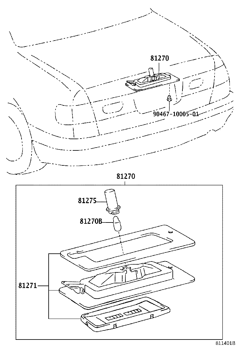 81270-20520 LAMP ASSY, LICENSE PLATE product image