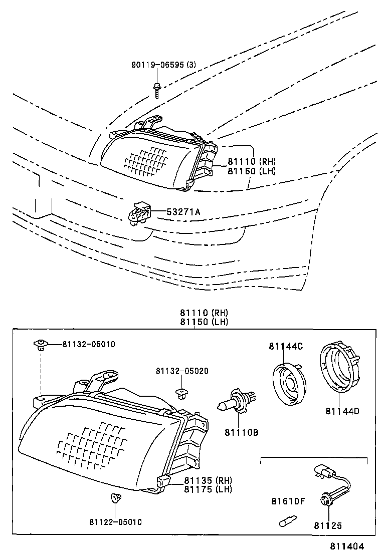 81110-05070 HEADLAMP ASSY, RH product image